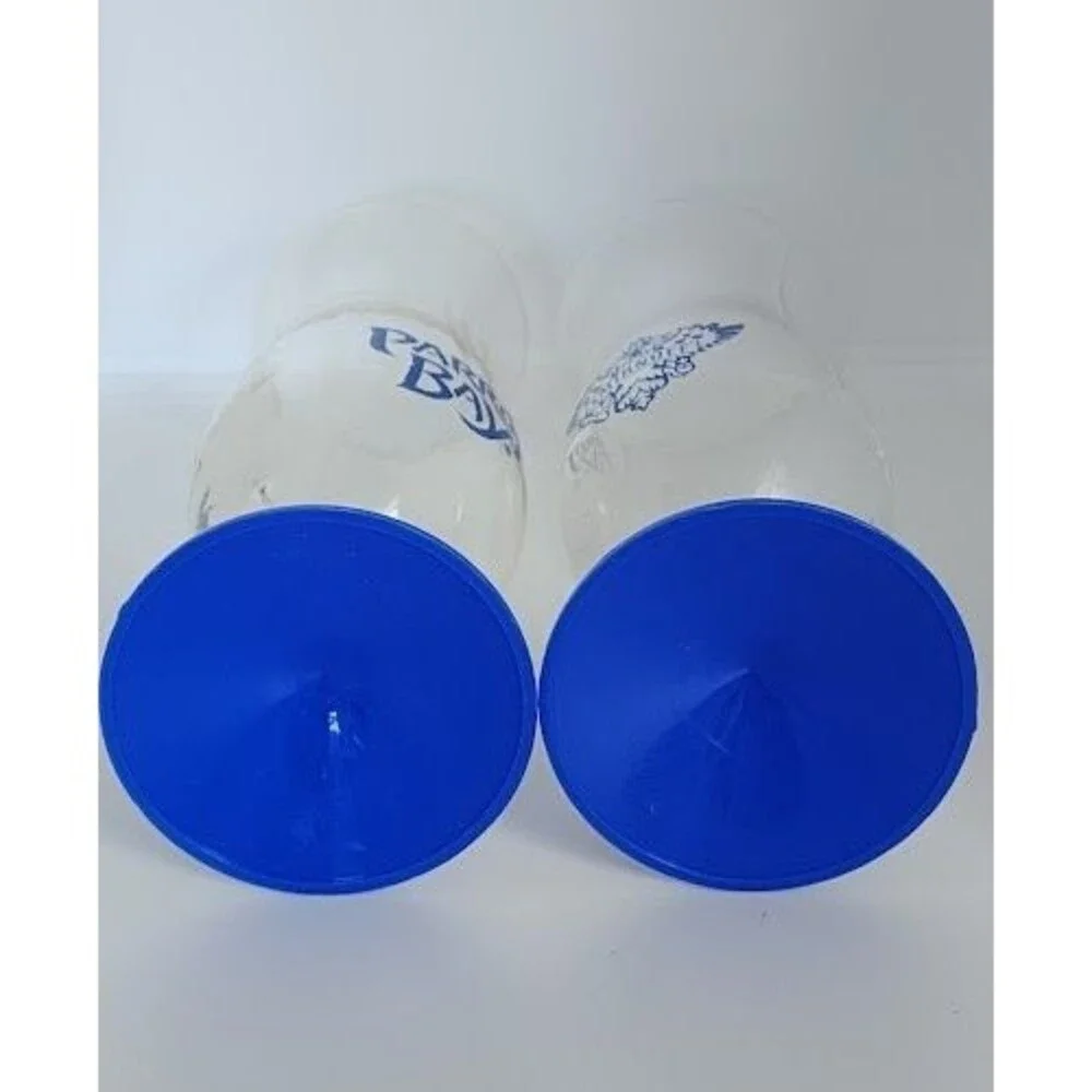 Smirnoff Parrot Bay Plastic Cocktail Cups Pair 2 Piece Set Blue Party Wine Bar